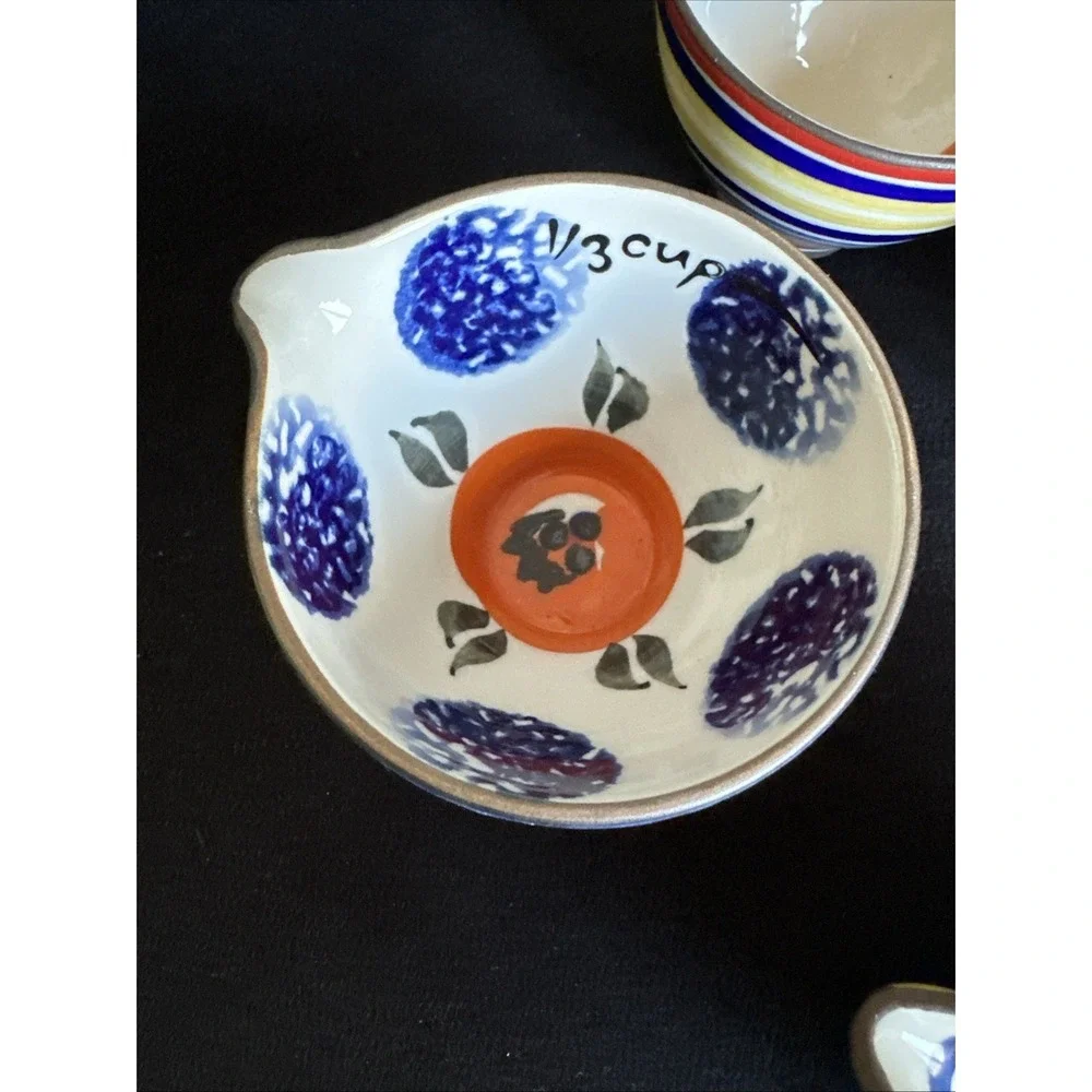 Anthropologie Nesting Measuring Cups Set Of 4 Multi Use Boho Artsy Chic Retro